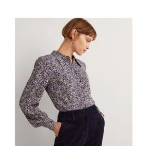 Boden Dart Detailed Fitted Shirt button up blouse 10